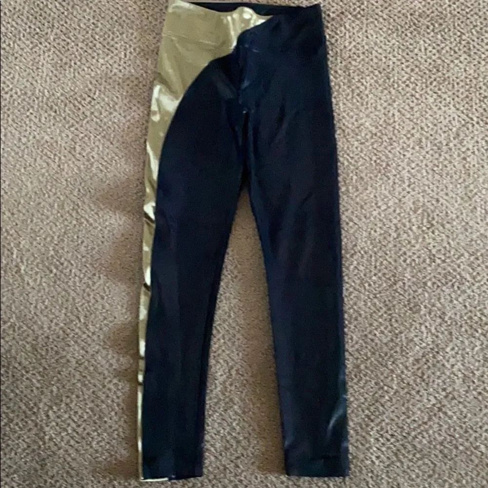 Koral Black Leggings with Gold Side Panel